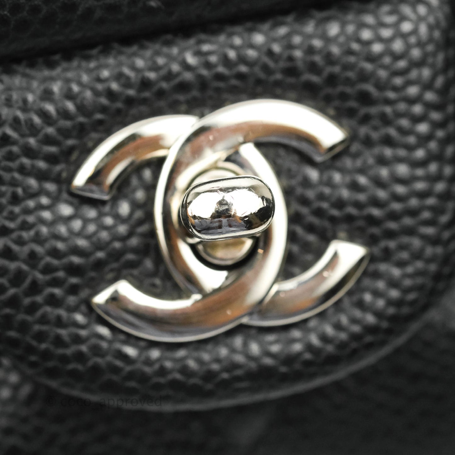 Chanel Quilted Clutch with Chain Caviar Black Silver Hardware