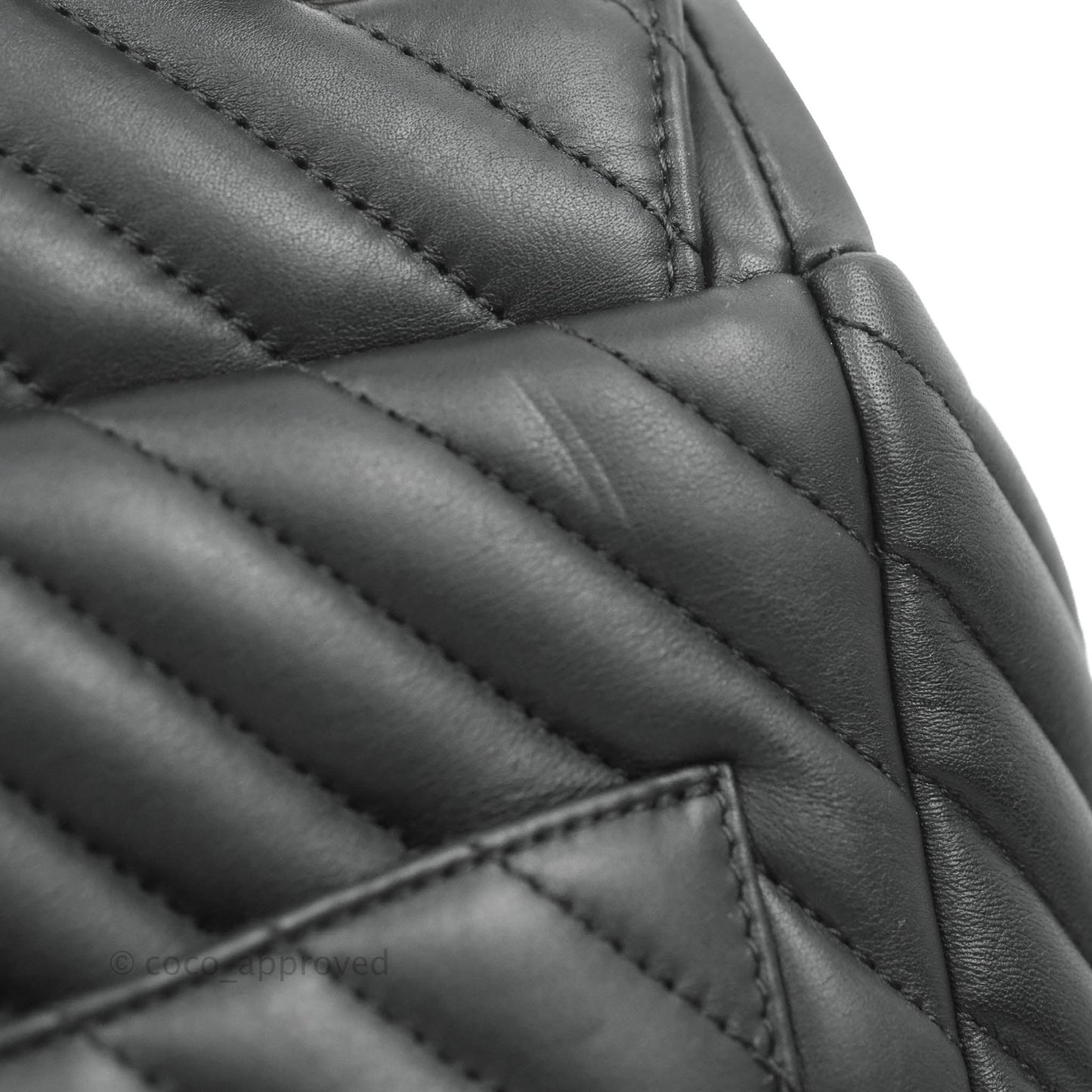 Chanel Small Chevron Urban Spirit Backpack Black Calfskin Silver Hardware