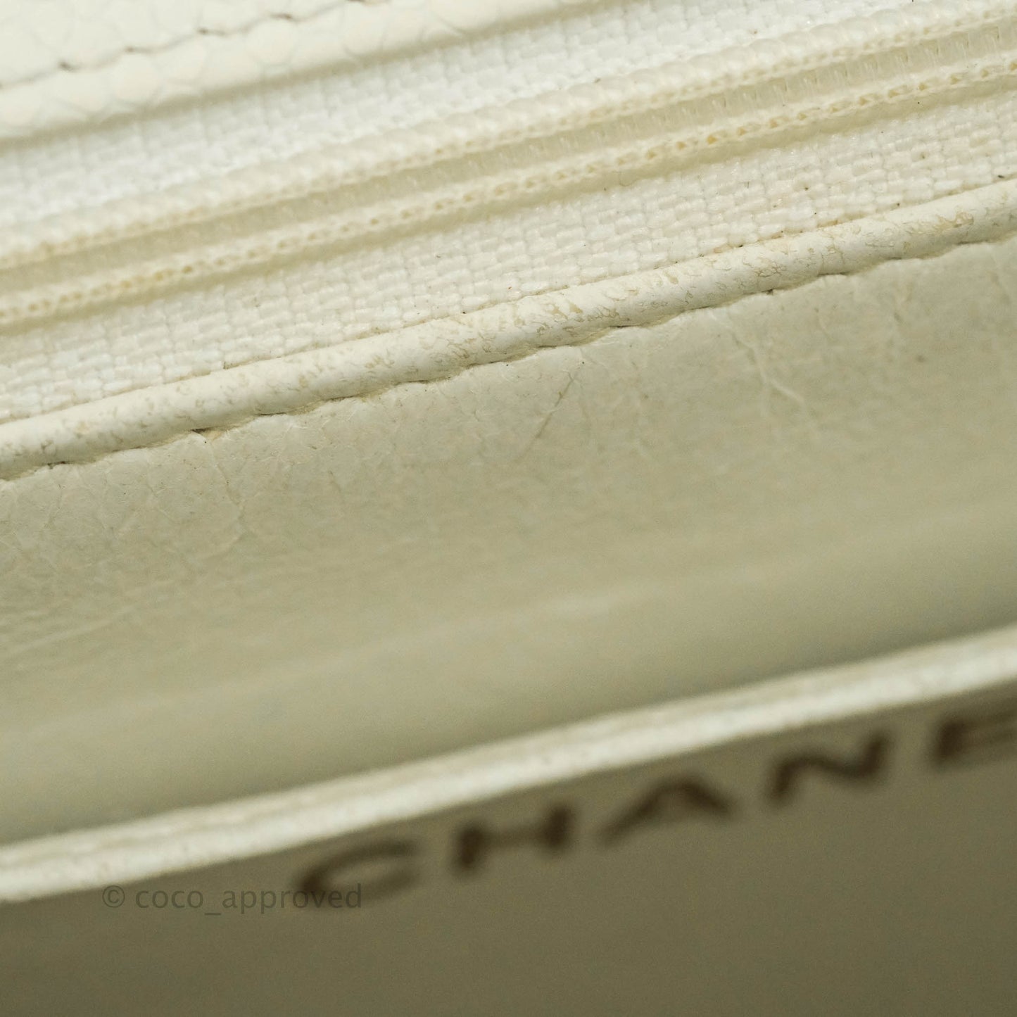 Chanel Vintage Quilted Flap Bag White Caviar 24K Gold Hardware