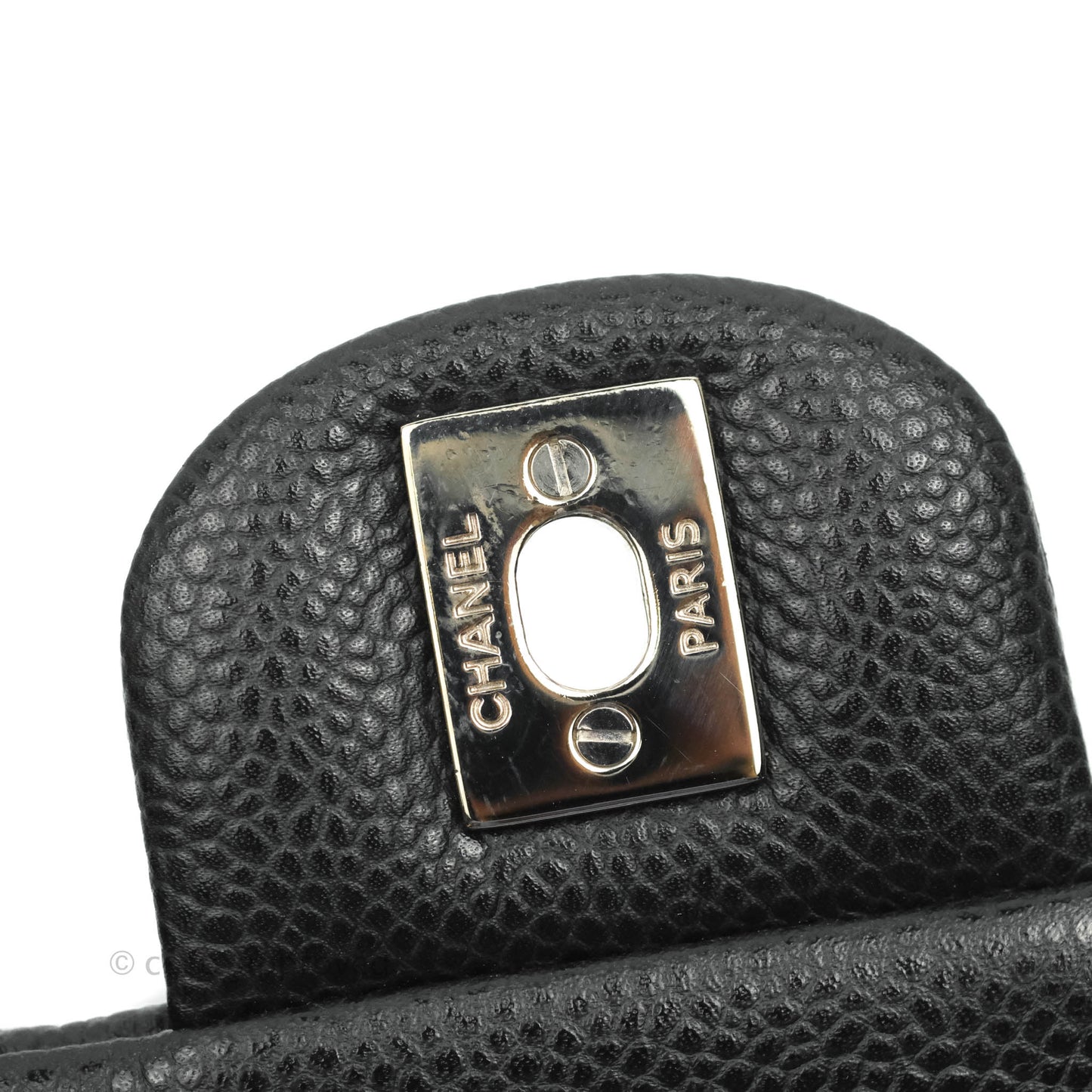 Chanel Quilted Clutch with Chain Caviar Black Silver Hardware