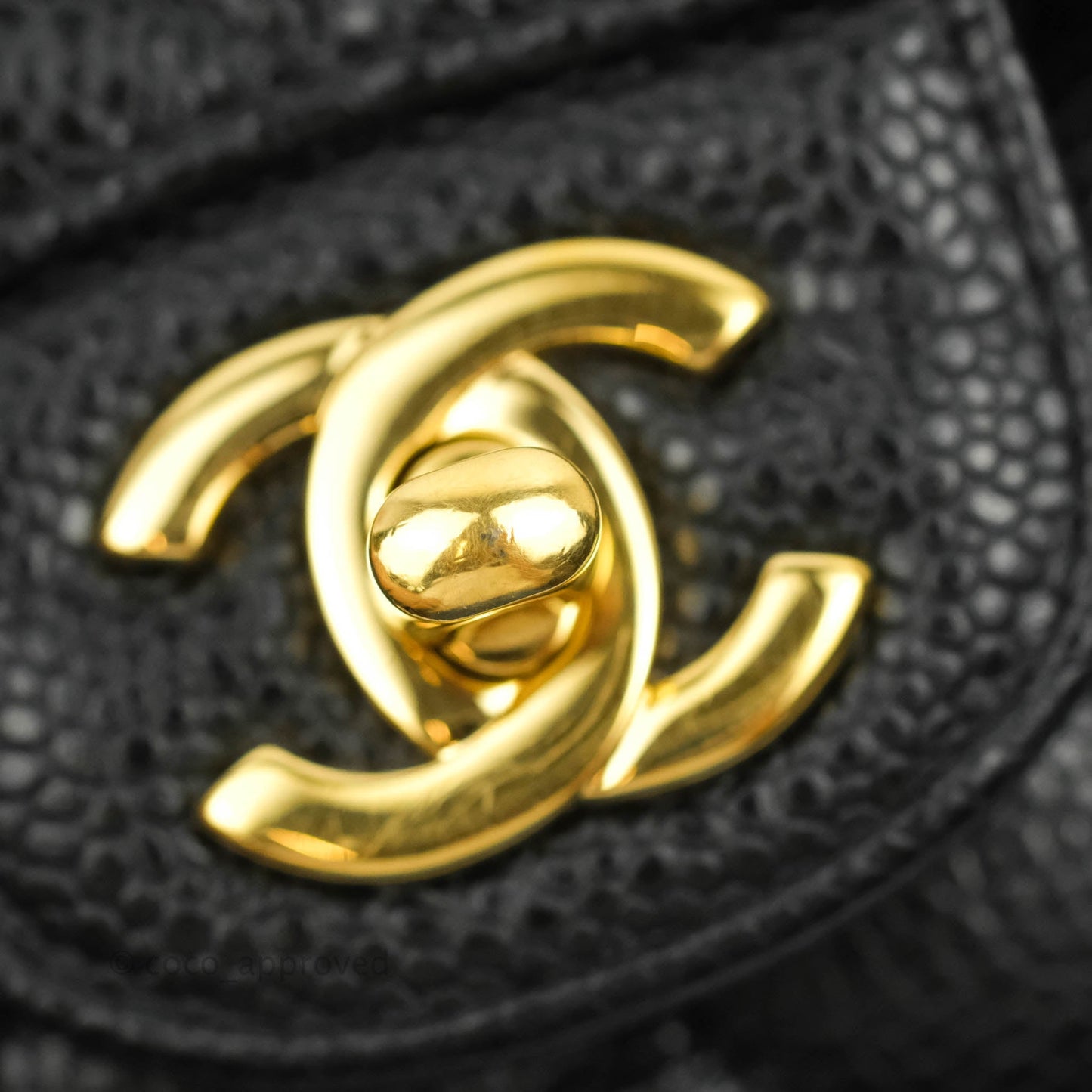 Chanel Classic M/L Medium Double Flap Black Caviar Gold Hardware