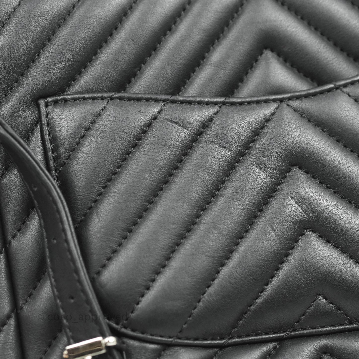 Chanel Small Chevron Urban Spirit Backpack Black Calfskin Silver Hardware