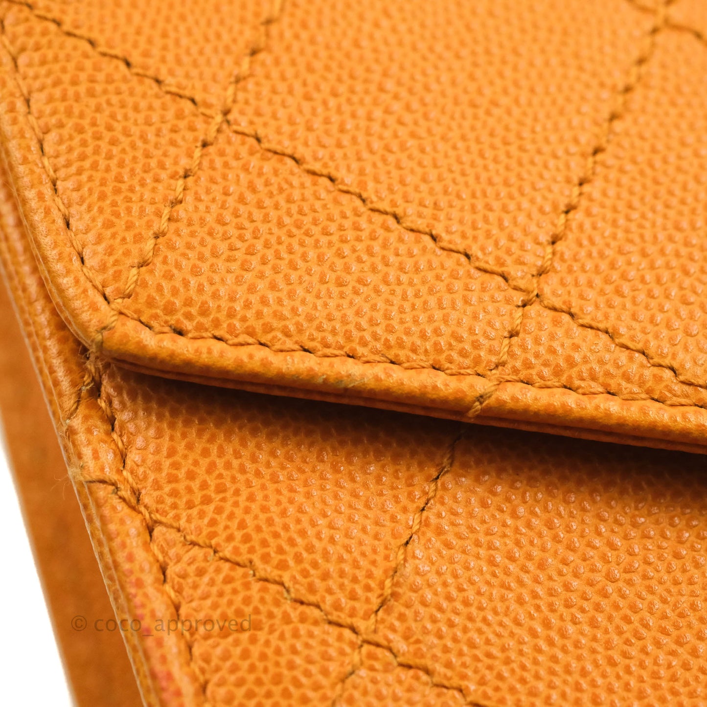 Chanel Vintage Quilted Top Handle Flap Bag Saffron Yellow Caviar Silver Hardware