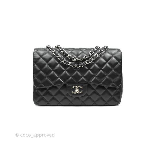 Chanel Jumbo Single Flap Black Lambskin Silver Hardware⁣⁣