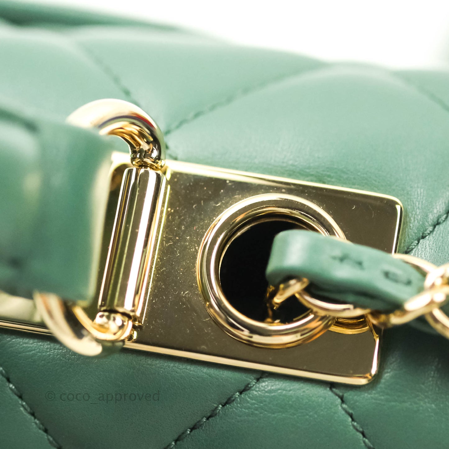 Chanel Quilted Trendy CC Small Green Lambskin Gold Hardware