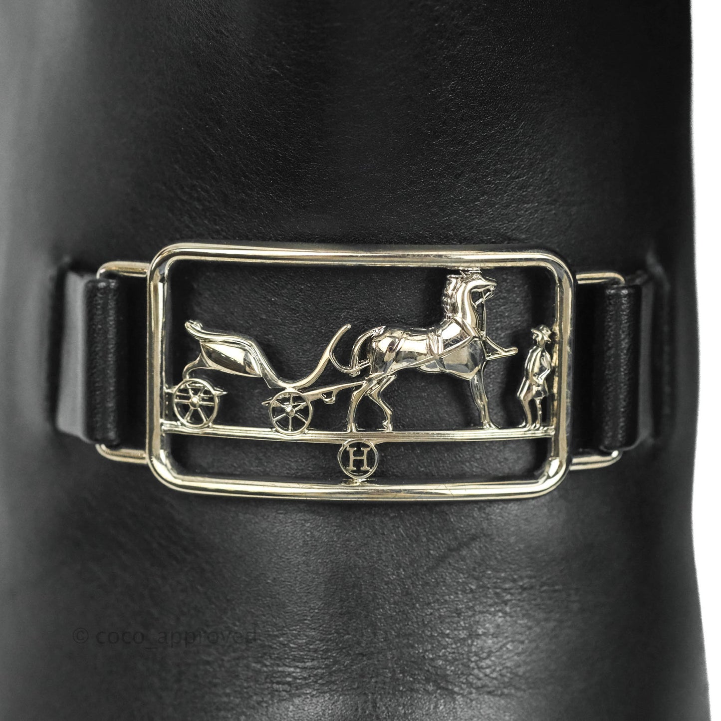 Hermès Black Leather Boots Size 36.5