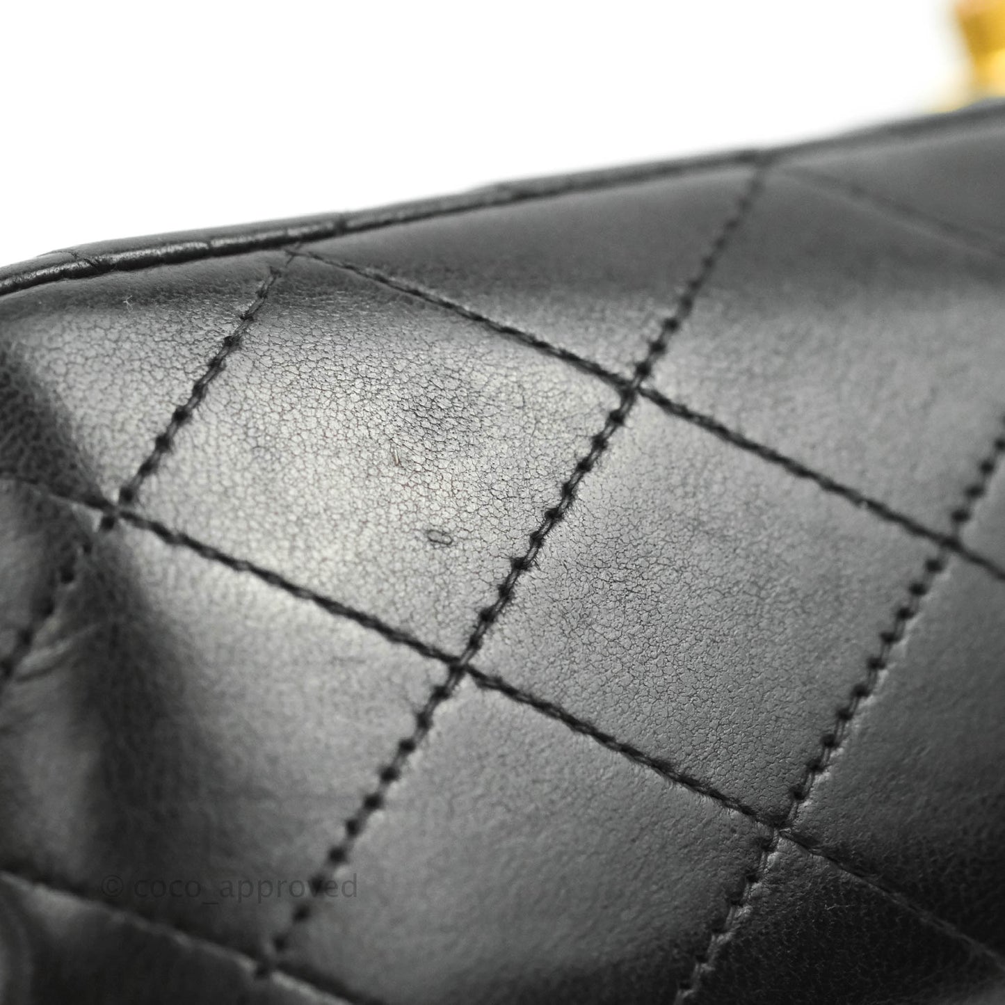 Chanel Vintage Classic M/L Medium Double Flap Bag Black Lambskin 24K Gold Hardware