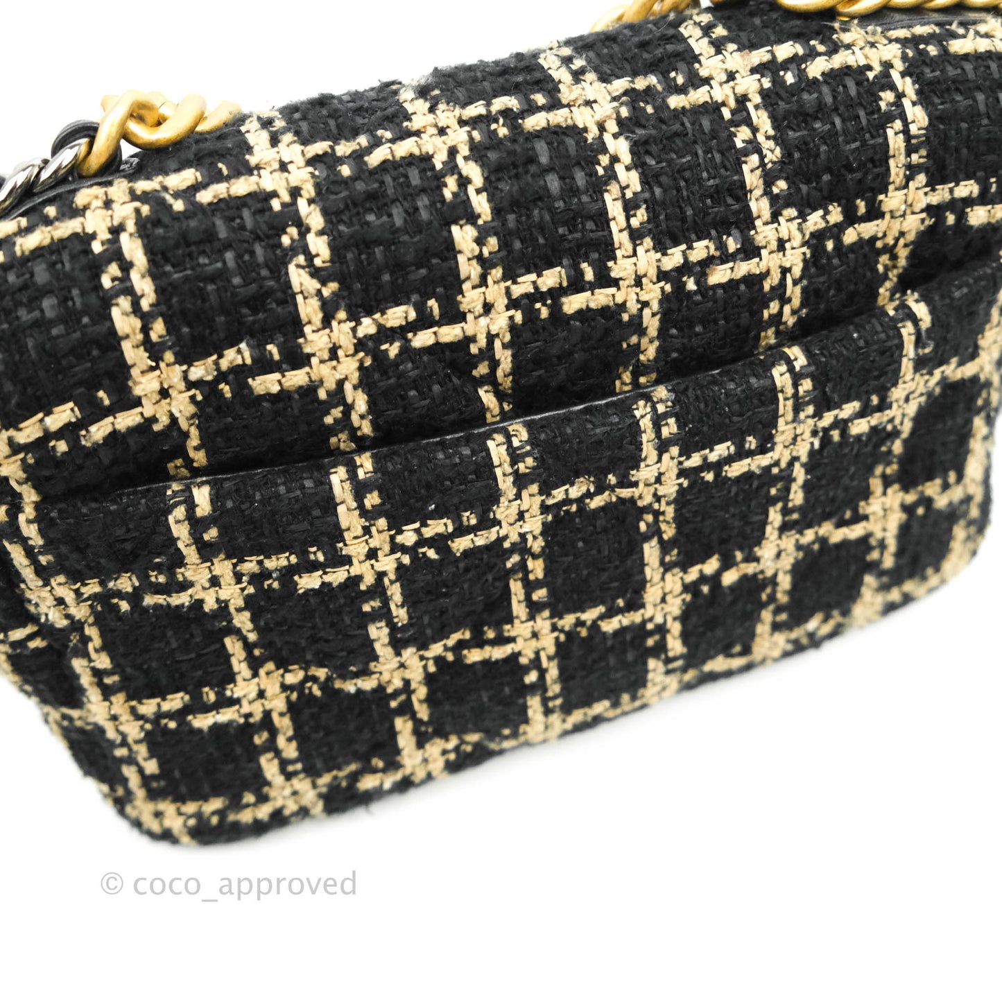 Chanel 19 Small Tweed Black Beige Mixed Hardware