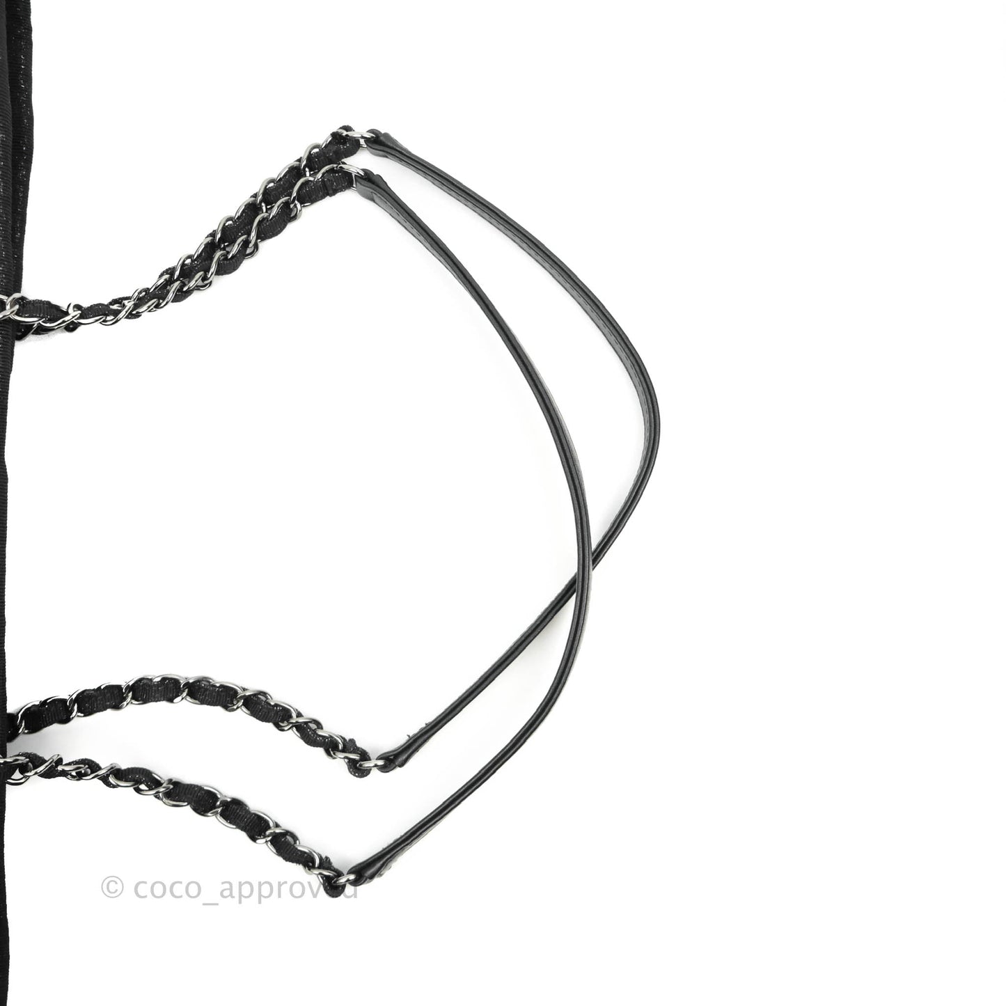 Chanel Medium Deauville Black Glitter Lurex Tote Bag 19A