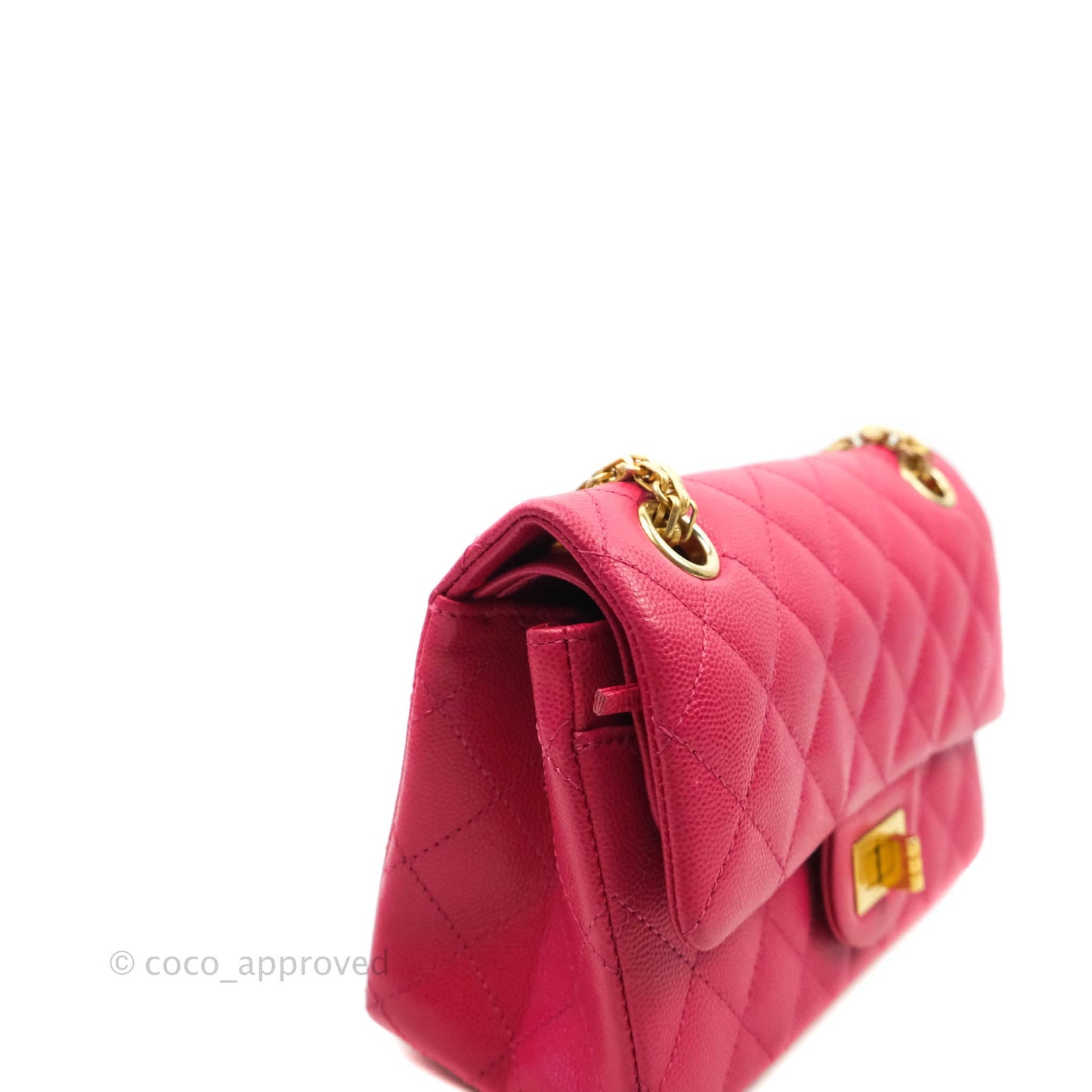 Chanel Reissue 224 Flap Quilted Fuschia Pink Caviar Aged Gold Hardware