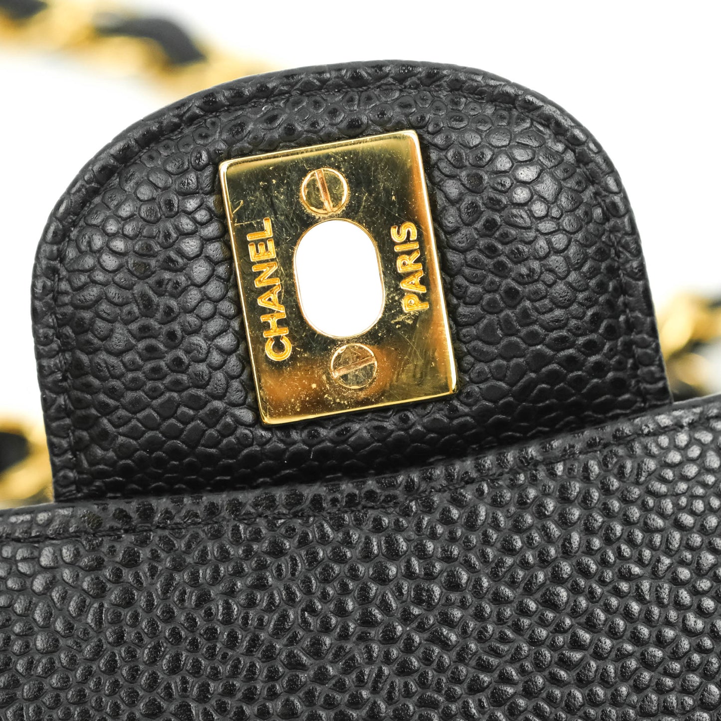 Chanel Classic M/L Medium Double Flap Black Caviar Gold Hardware