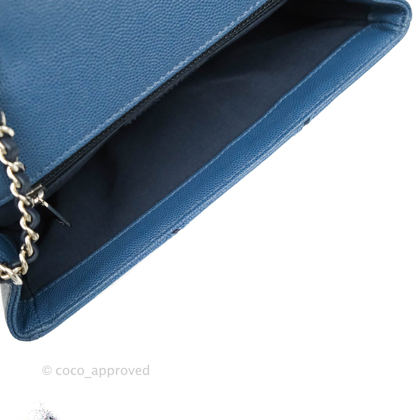Chanel CC Chevron Flap Bag Navy Caviar Silver Hardware