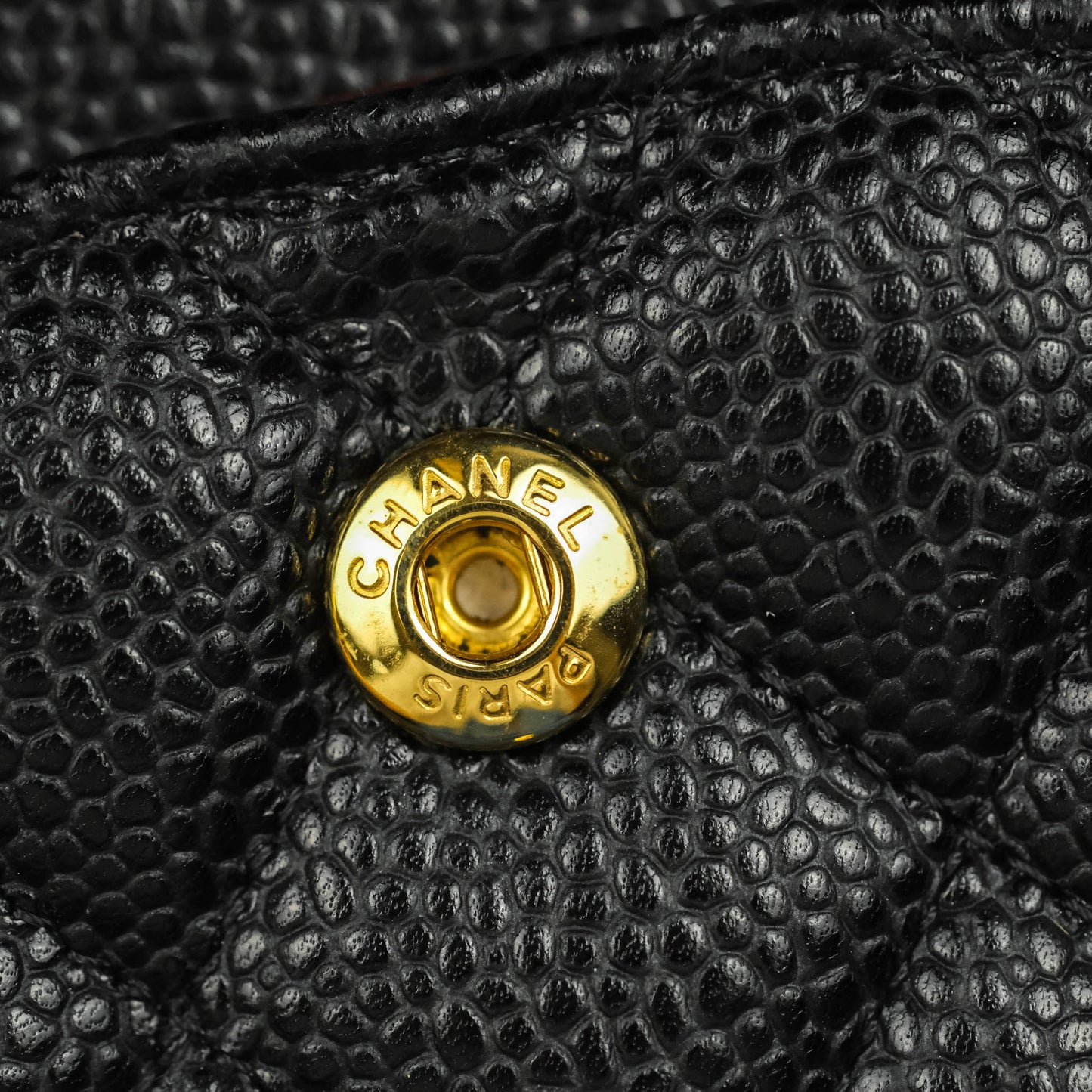 Chanel Classic M/L Medium Double Flap Black Caviar Gold Hardware