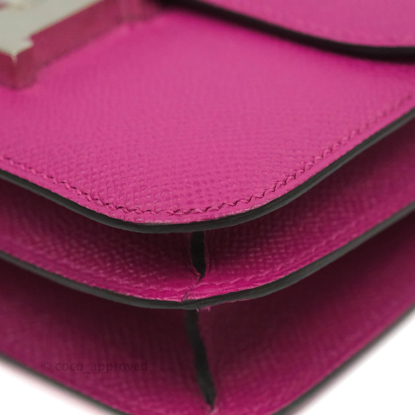 Hermès Constance Mini 18cm Rose Pourpre Epsom Palladium Hardware