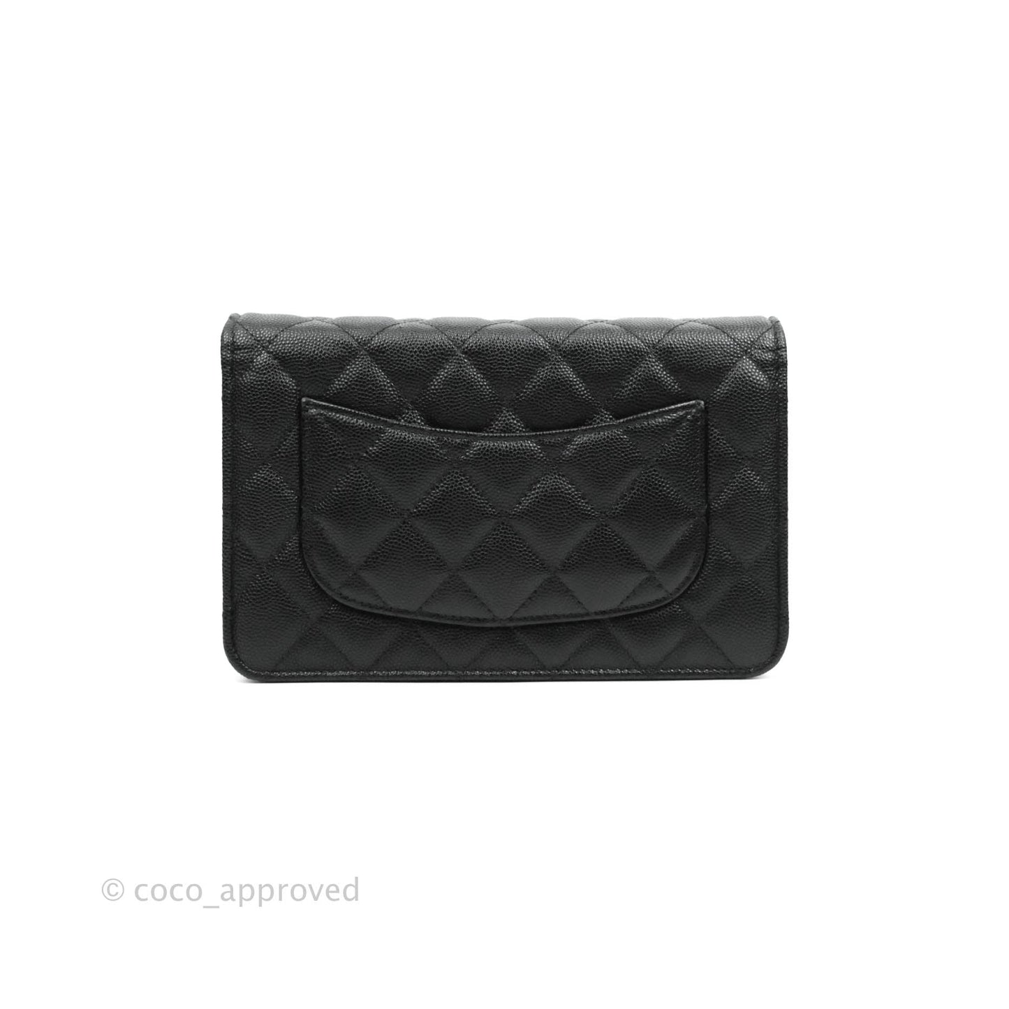 Chanel Quilted WOC Black Caviar Gold Hardware With Charms