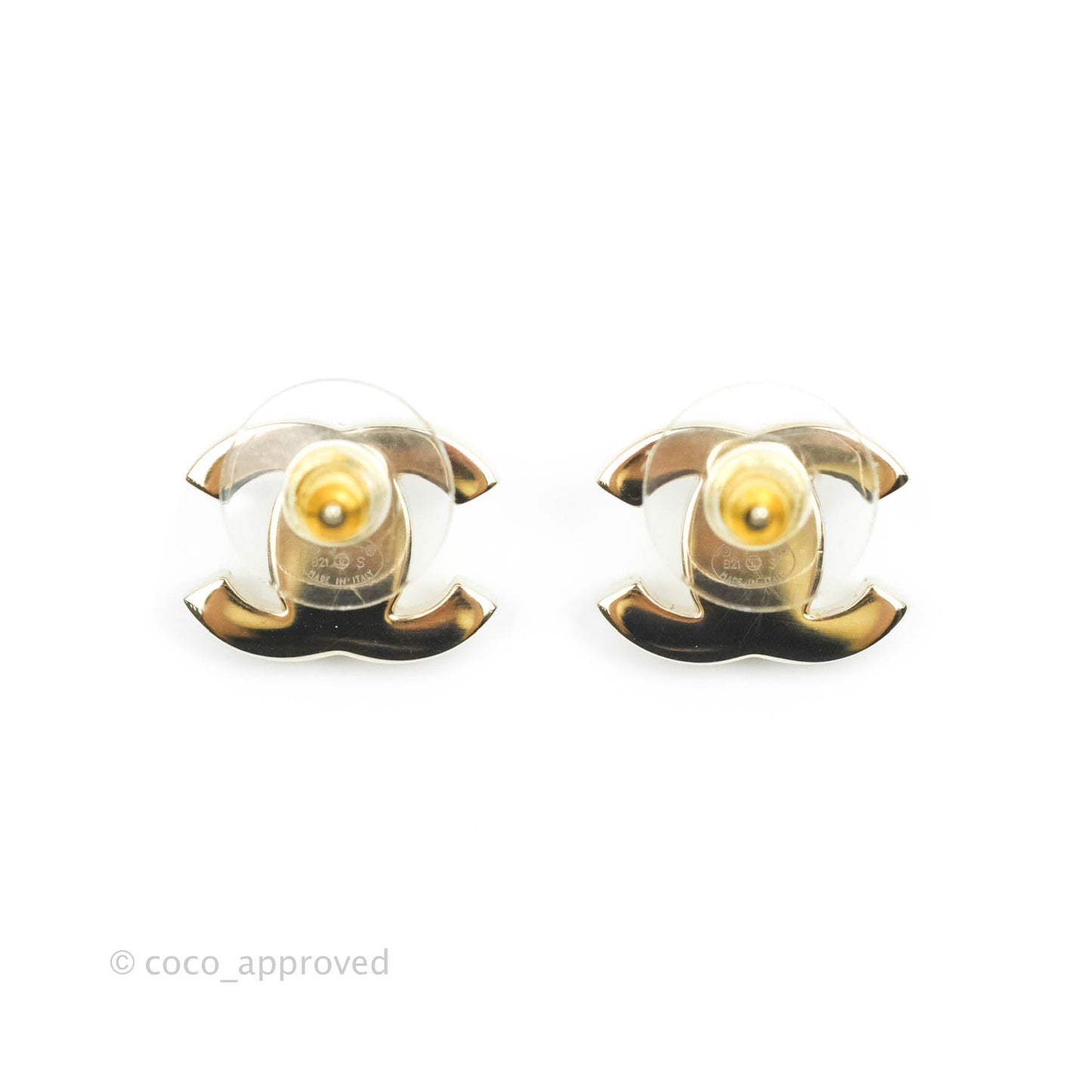 Chanel CC Turn Lock Earrings Gold Tone 21S