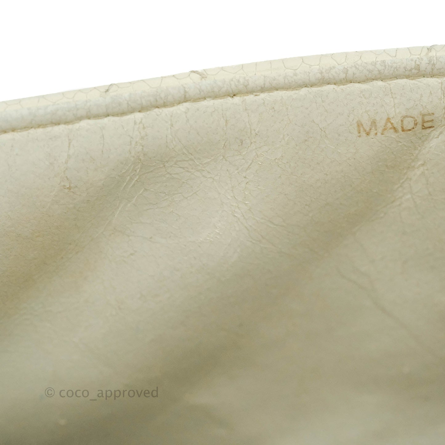 Chanel Vintage Quilted Flap Bag White Caviar 24K Gold Hardware