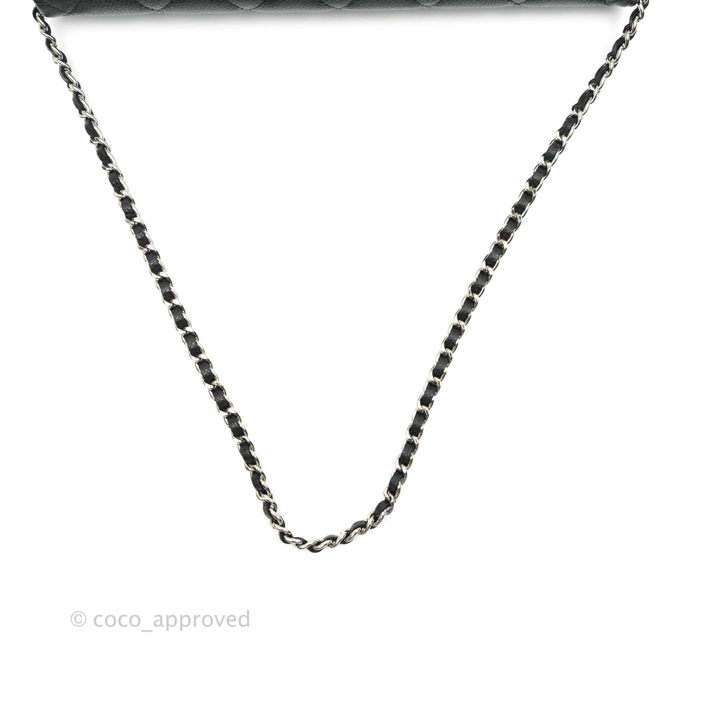 Chanel Quilted Clutch with Chain Caviar Black Silver Hardware