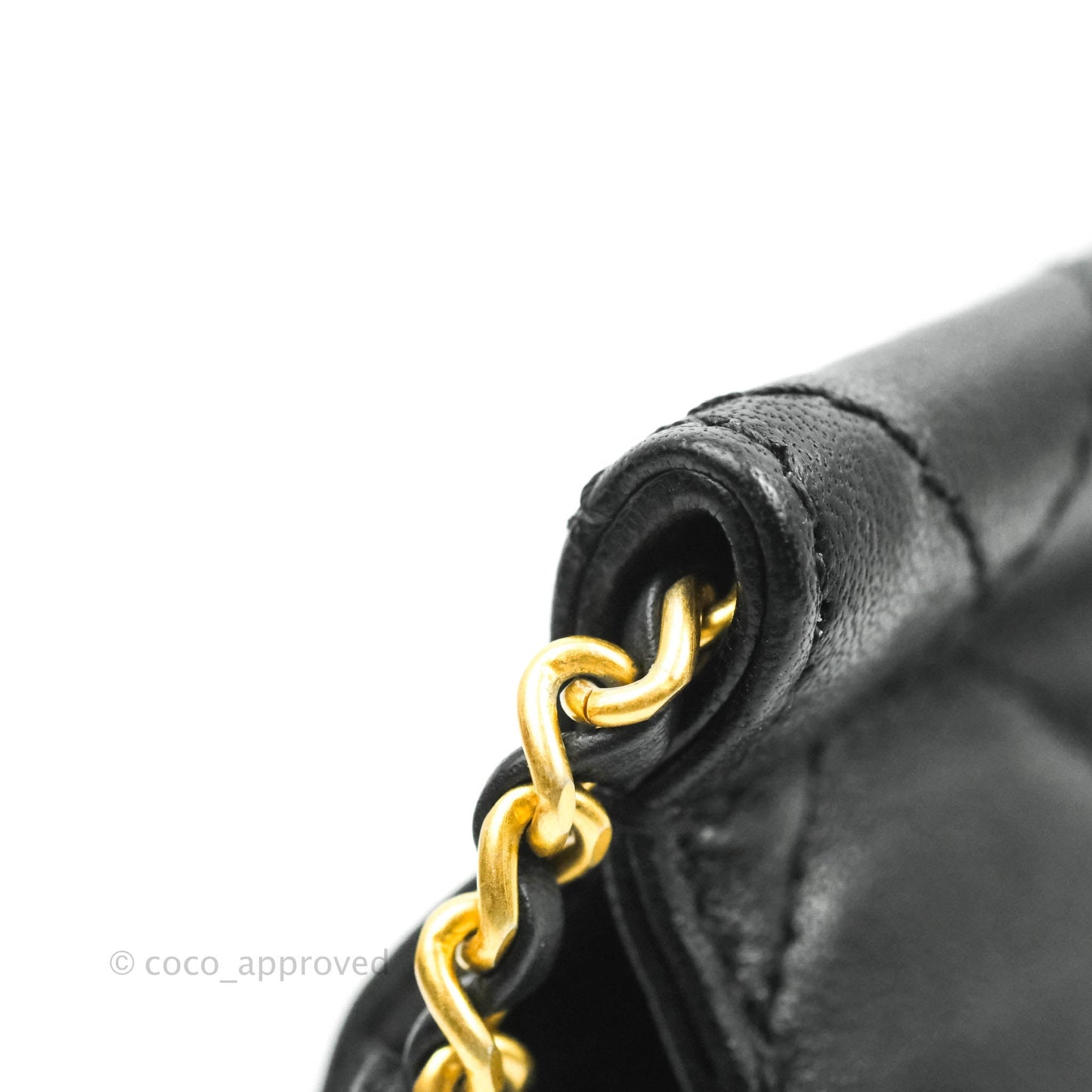 Chanel Large Quilted Pearl Chain Flap Bag Black Lambskin Aged Gold Hardware 19S