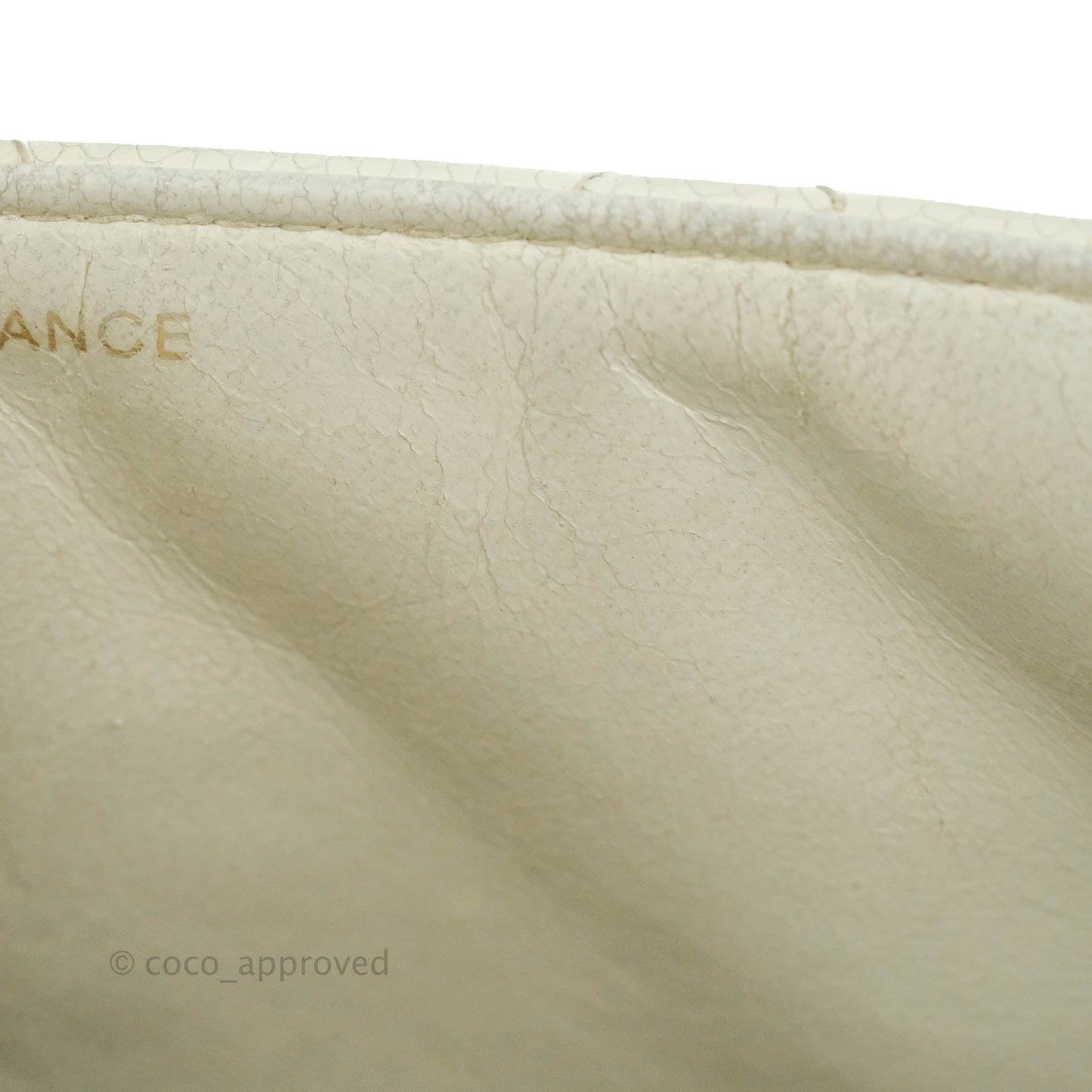 Chanel Vintage Quilted Flap Bag White Caviar 24K Gold Hardware