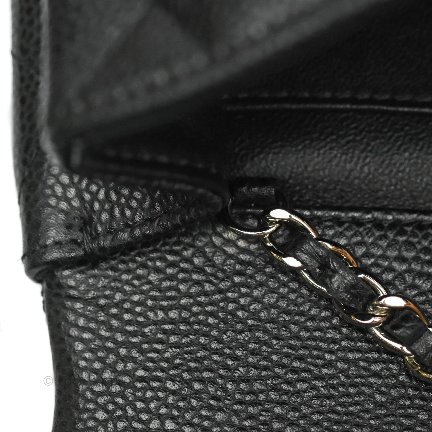 Chanel Quilted Clutch with Chain Caviar Black Silver Hardware