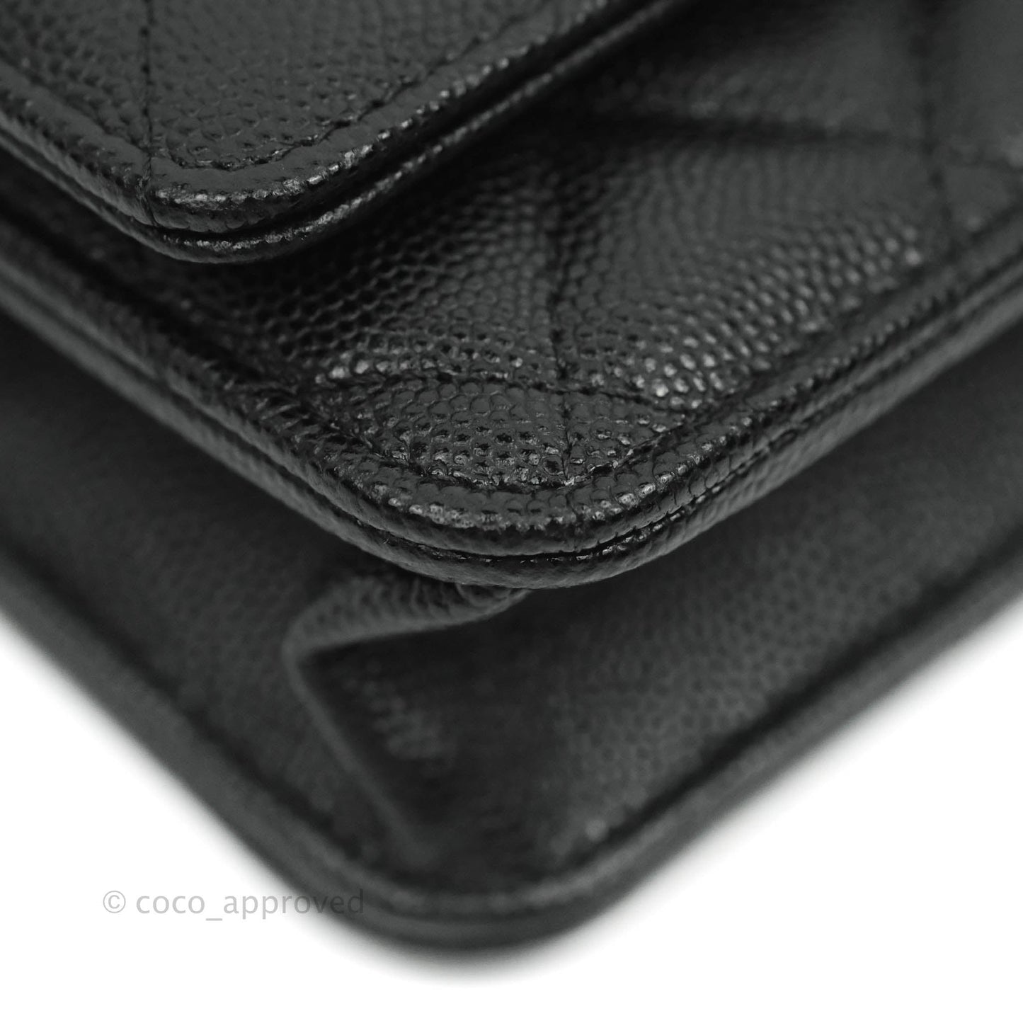 Chanel Quilted WOC Black Caviar Gold Hardware With Charms