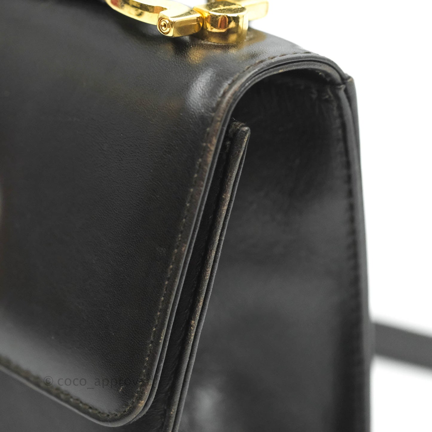 Salvatore Ferragamo Vintage Gancini Mini Crossbody bag Black Calfskin Gold Hardware