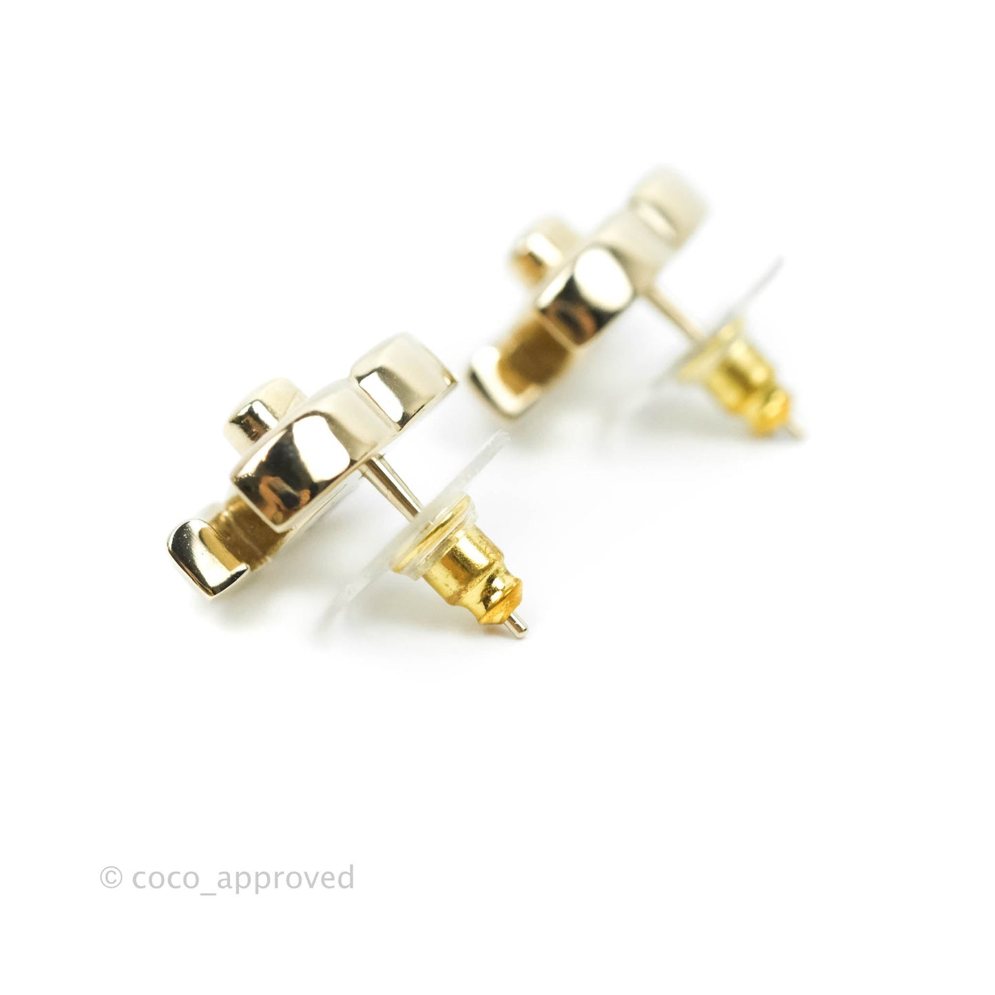 Chanel CC Turn Lock Earrings Gold Tone 21S