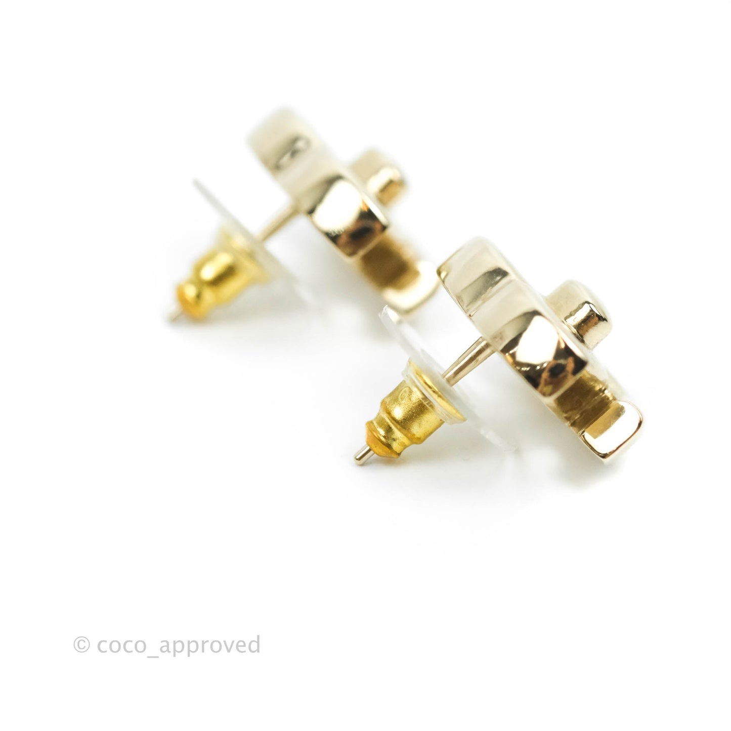 Chanel CC Turn Lock Earrings Gold Tone 21S
