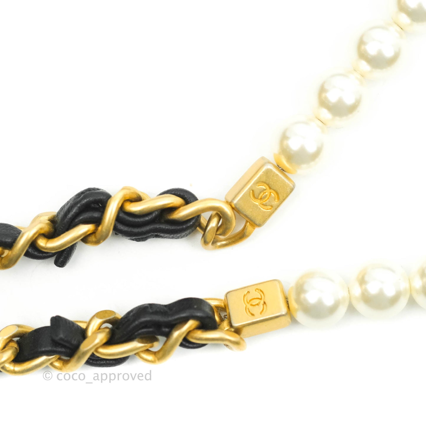 Chanel Large Quilted Pearl Chain Flap Bag Black Lambskin Aged Gold Hardware 19S