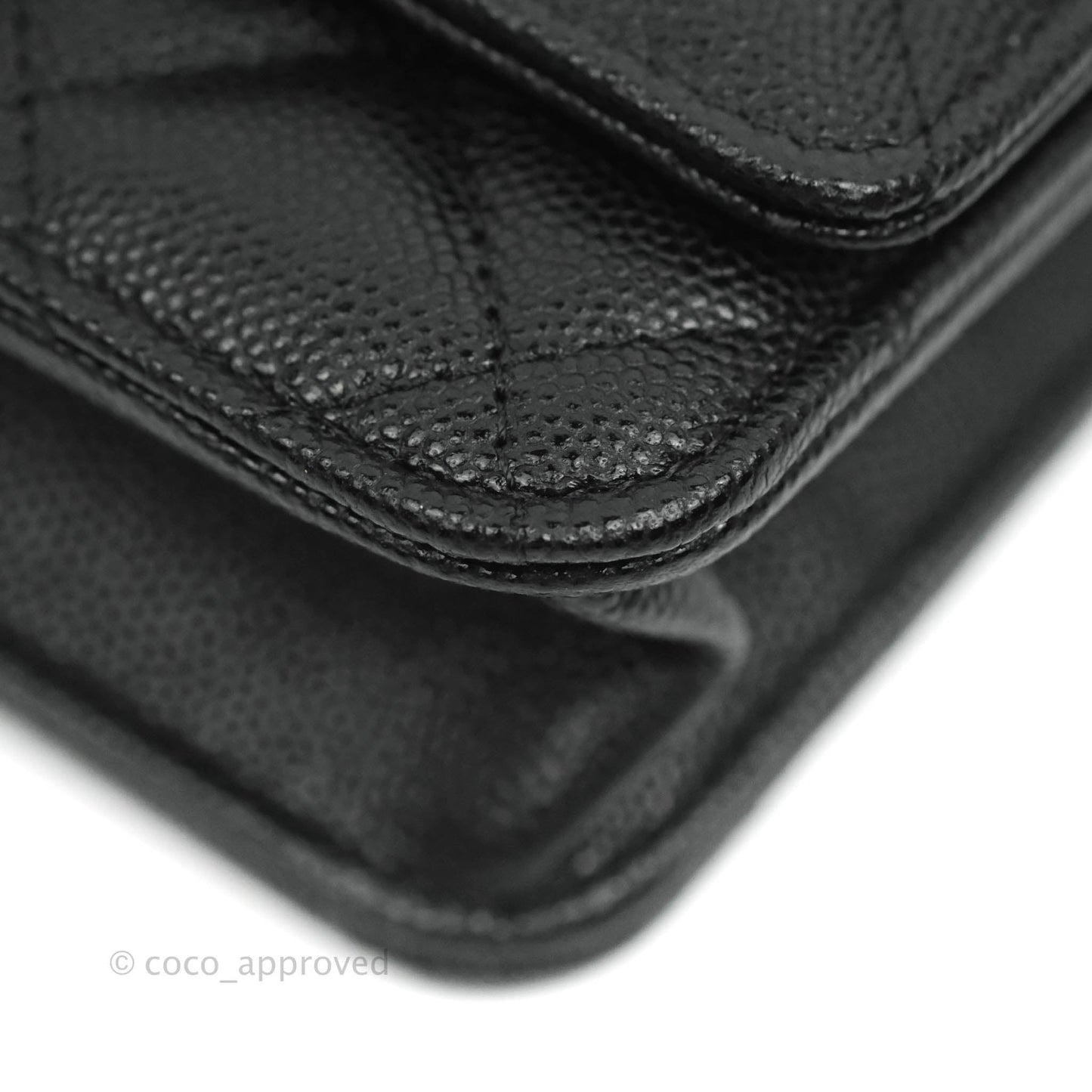 Chanel Quilted WOC Black Caviar Gold Hardware With Charms