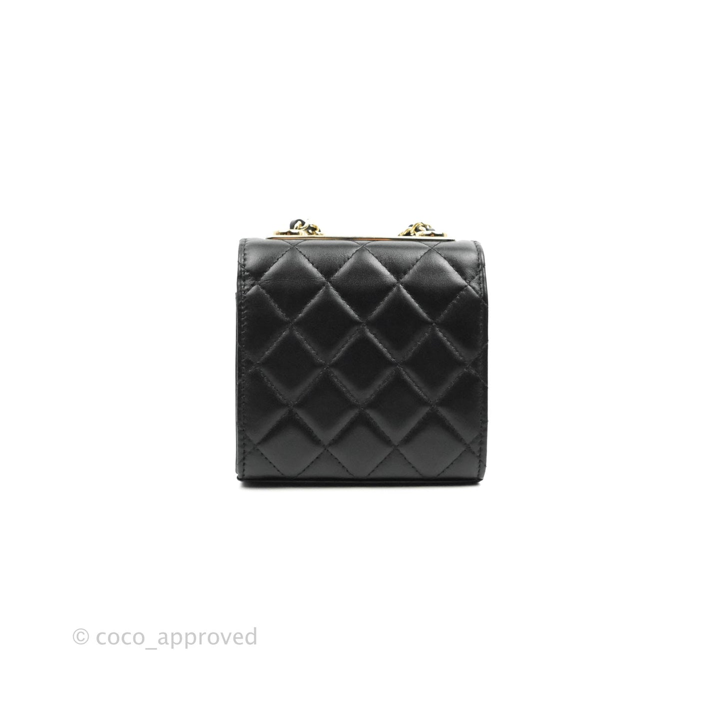 Chanel Mini Quilted Trendy CC Clutch With Chain Black Lambskin Gold Hardware