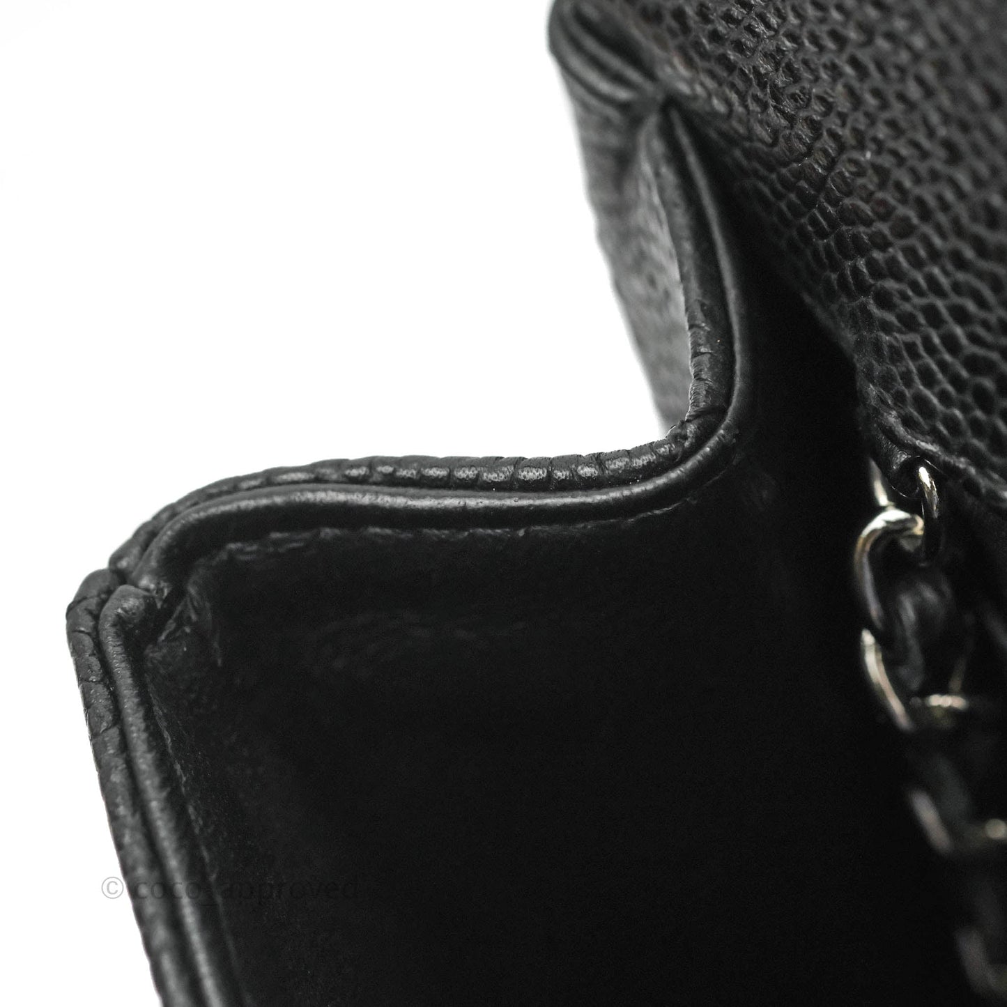 Chanel Quilted Clutch with Chain Caviar Black Silver Hardware