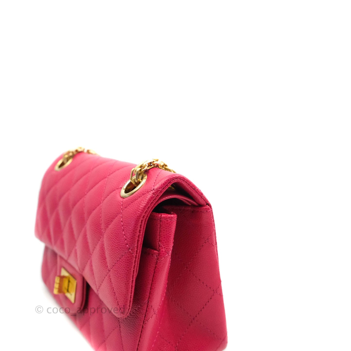 Chanel Reissue 224 Flap Quilted Fuschia Pink Caviar Aged Gold Hardware