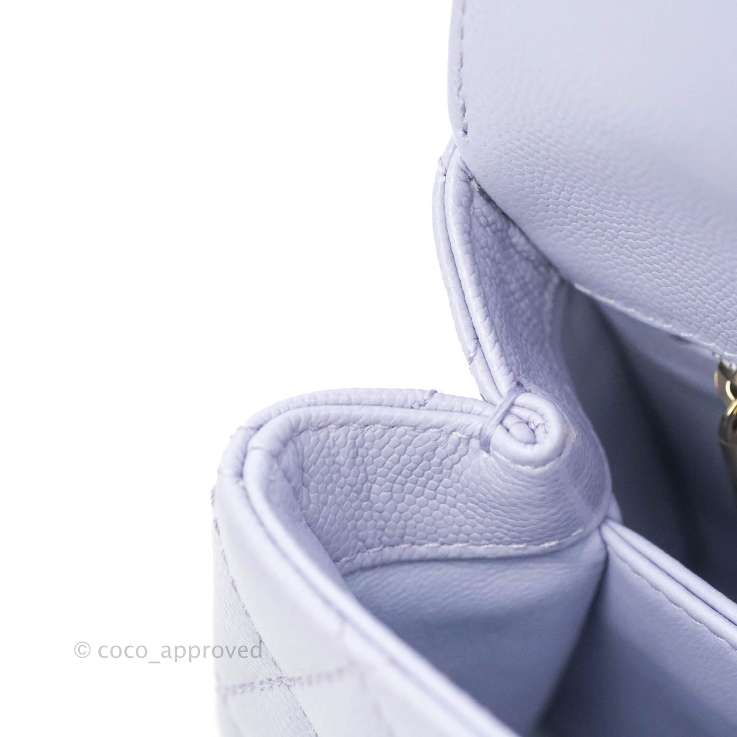Chanel Mini (Small) Coco Handle Quilted Purple Lilac Caviar Gold Hardware 21K