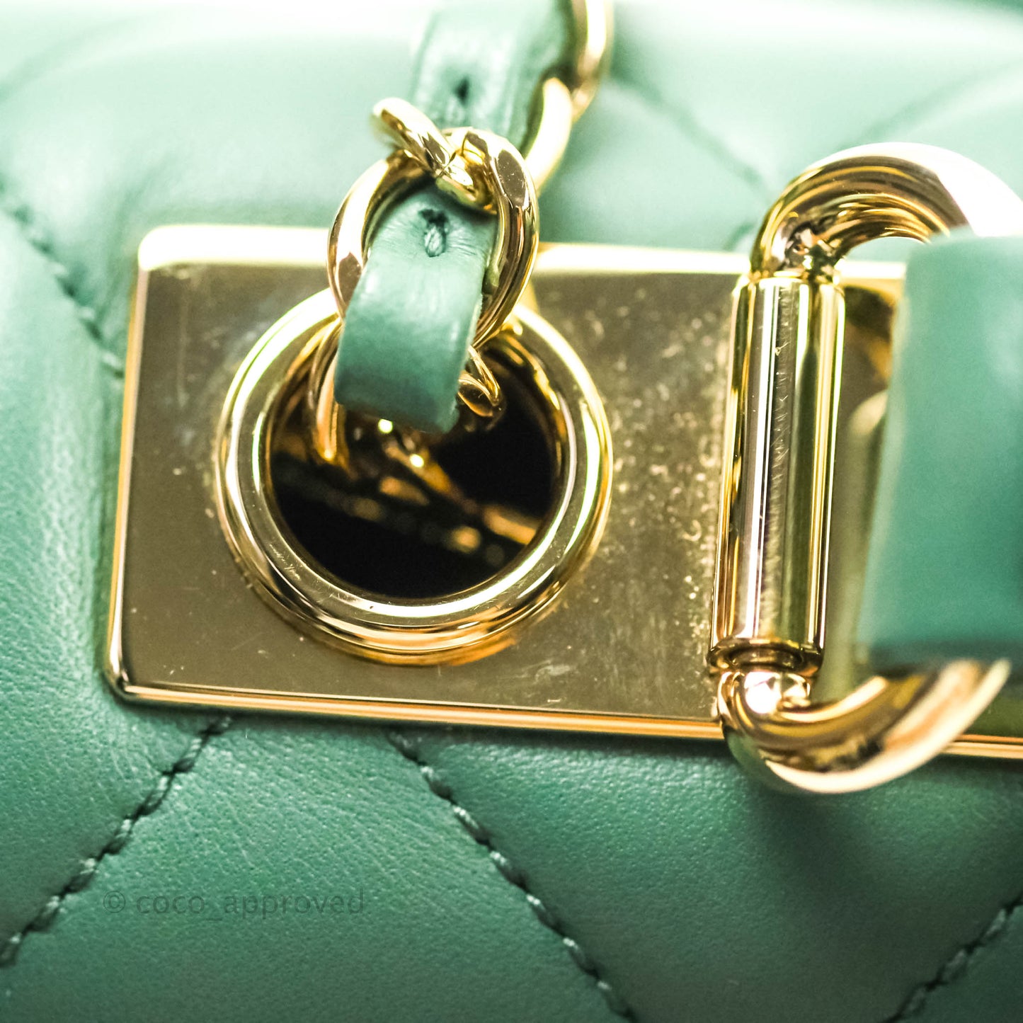 Chanel Quilted Trendy CC Small Green Lambskin Gold Hardware