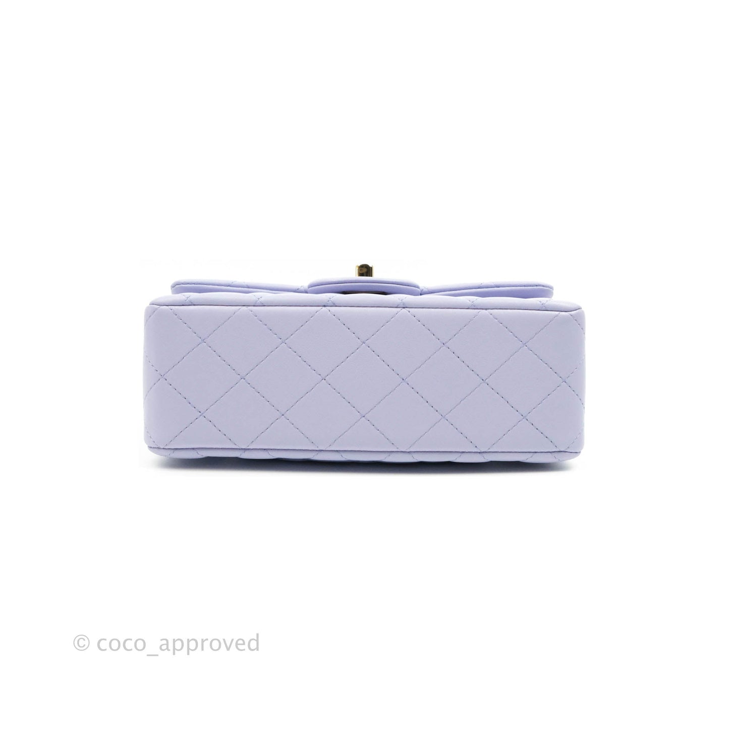 Chanel Top Handle Mini Rectangular Flap Bag Lilac Lambskin Aged Gold Hardware 21K