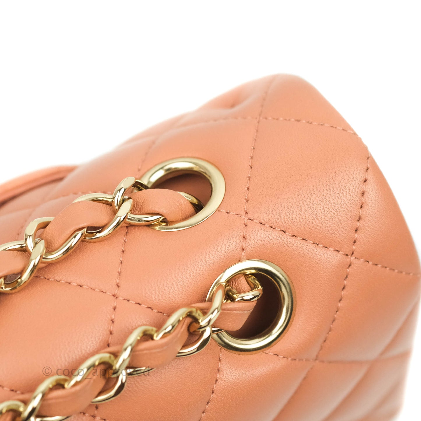 Chanel Classic M/L Medium Double Flap Dark Beige Lambskin Gold Hardware 18C