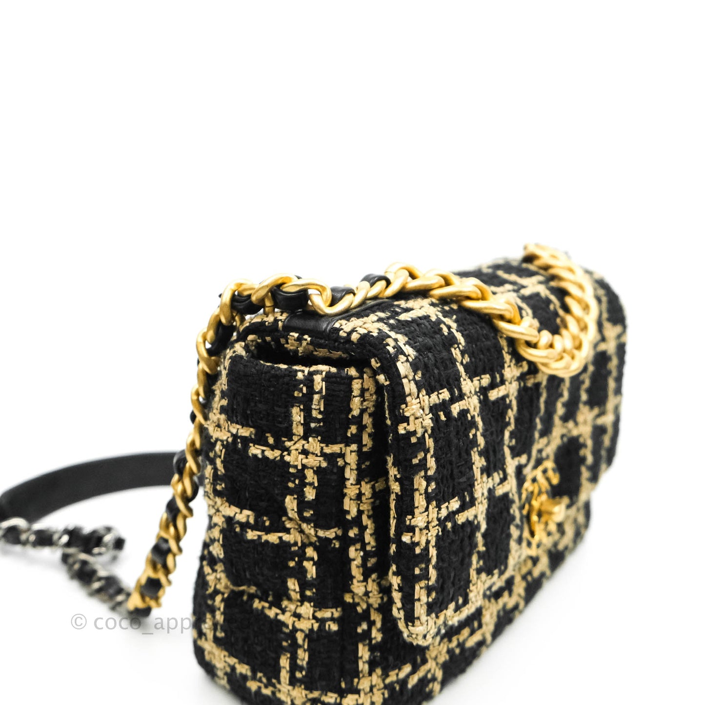 Chanel 19 Small Tweed Black Beige Mixed Hardware