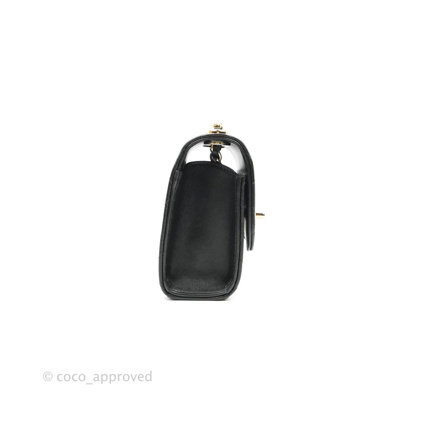 Chanel Mini Quilted Trendy CC Clutch With Chain Black Lambskin Gold Hardware