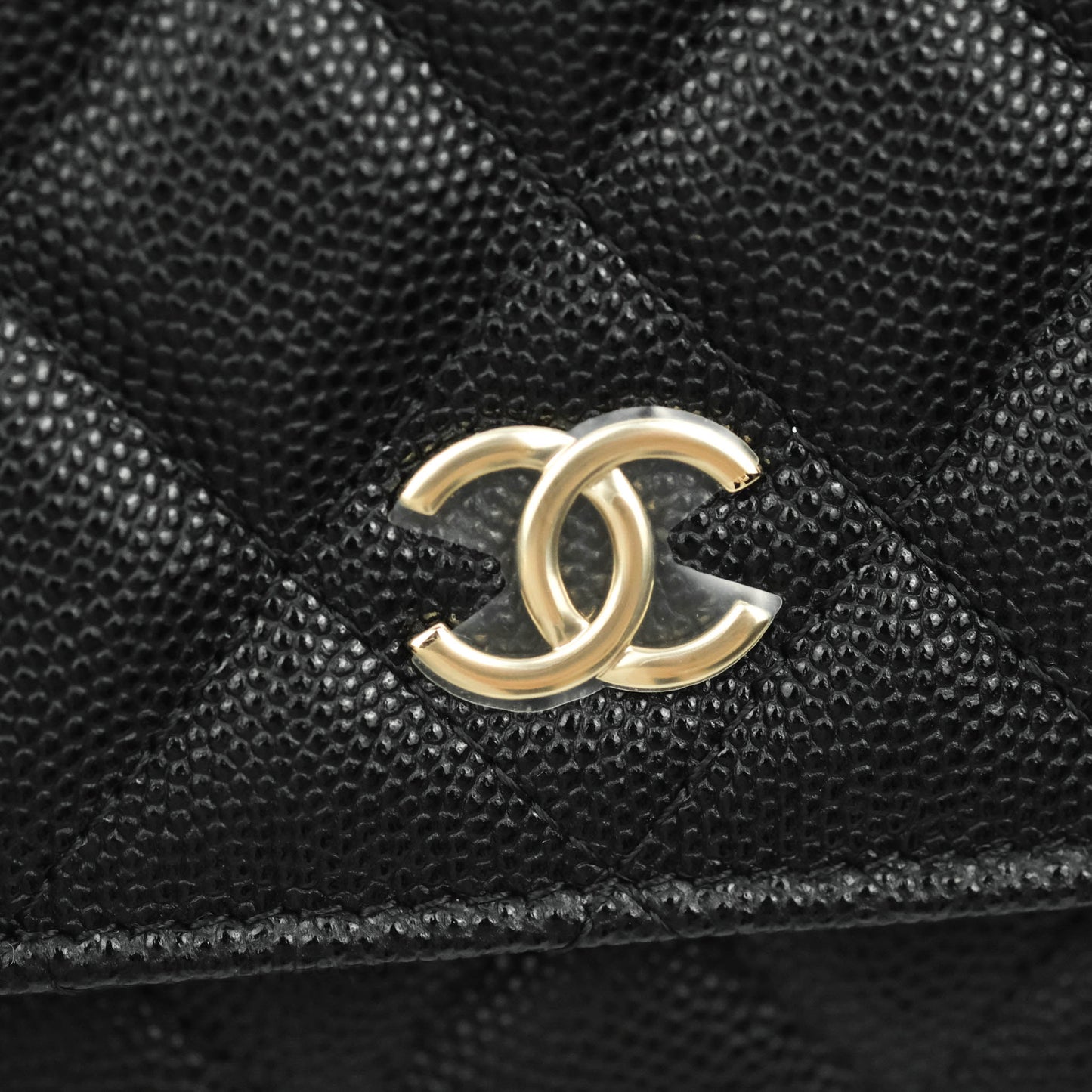 Chanel Quilted WOC Black Caviar Gold Hardware With Charms