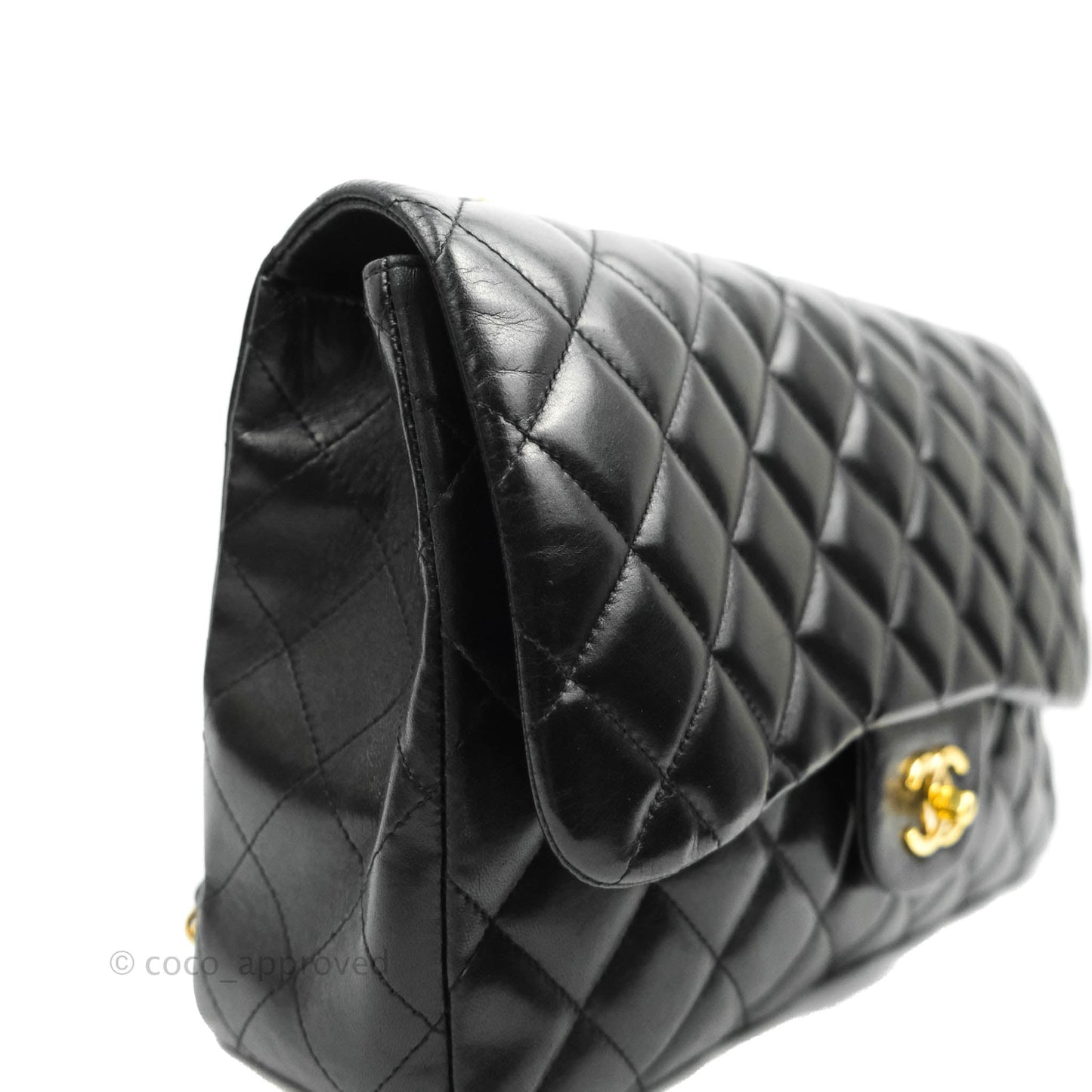 Chanel Jumbo Single Flap Black Lambskin Gold Hardware