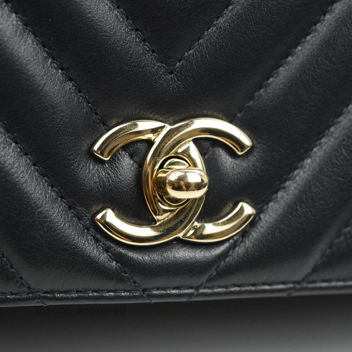Chanel Medium Statement Chevron Flap Bag Navy Calfskin Gold Hardware