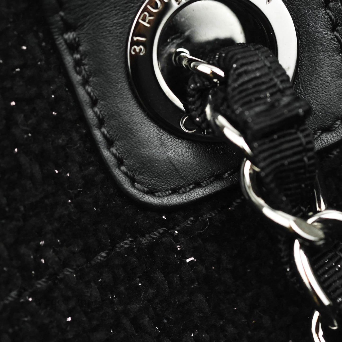 Chanel Large Deauville Black Glitter Lurex