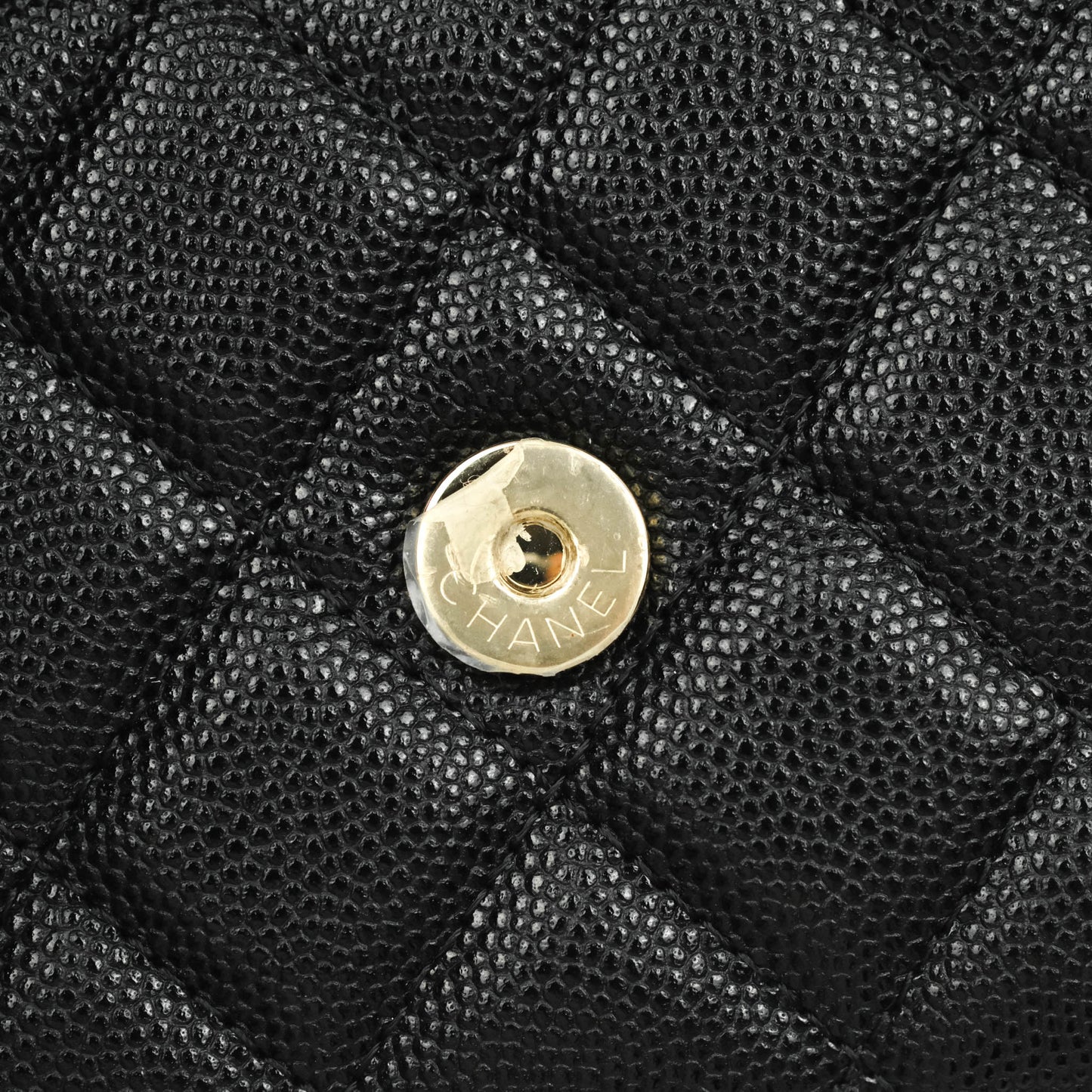 Chanel Quilted WOC Black Caviar Gold Hardware With Charms