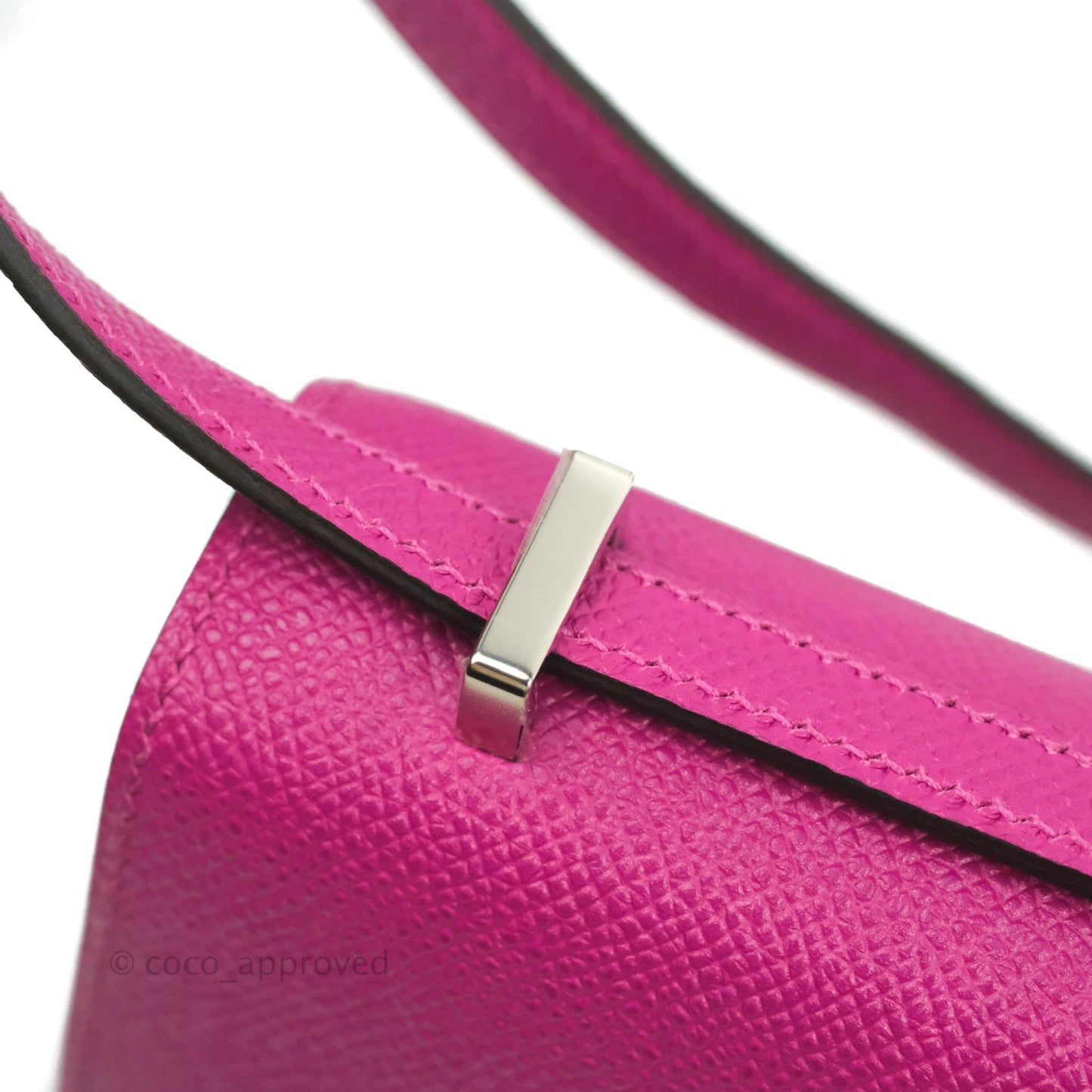 Hermès Constance Mini 18cm Rose Pourpre Epsom Palladium Hardware