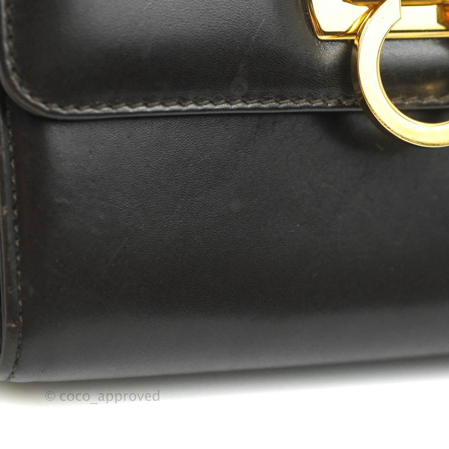 Salvatore Ferragamo Vintage Gancini Mini Crossbody bag Black Calfskin Gold Hardware