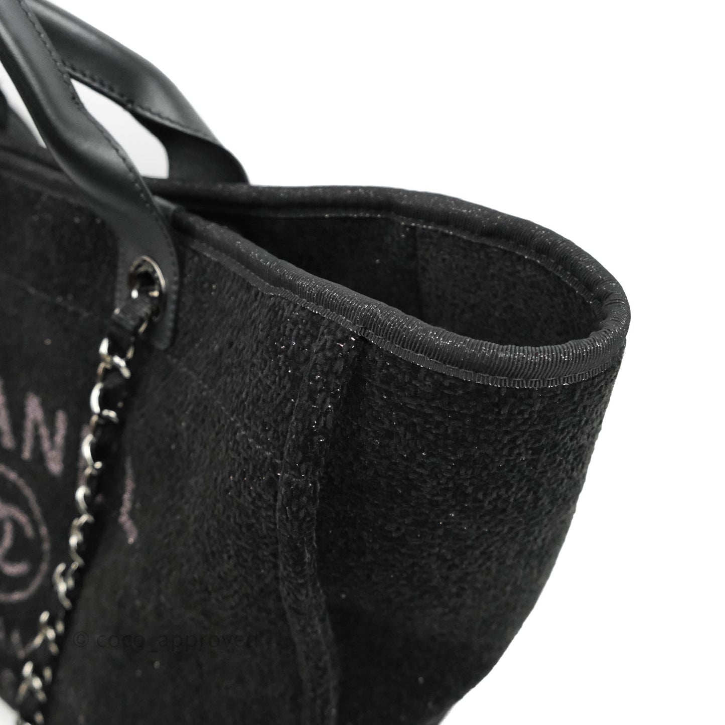 Chanel Large Deauville Black Glitter Lurex