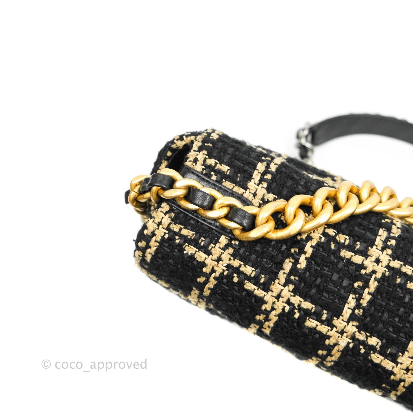 Chanel 19 Small Tweed Black Beige Mixed Hardware