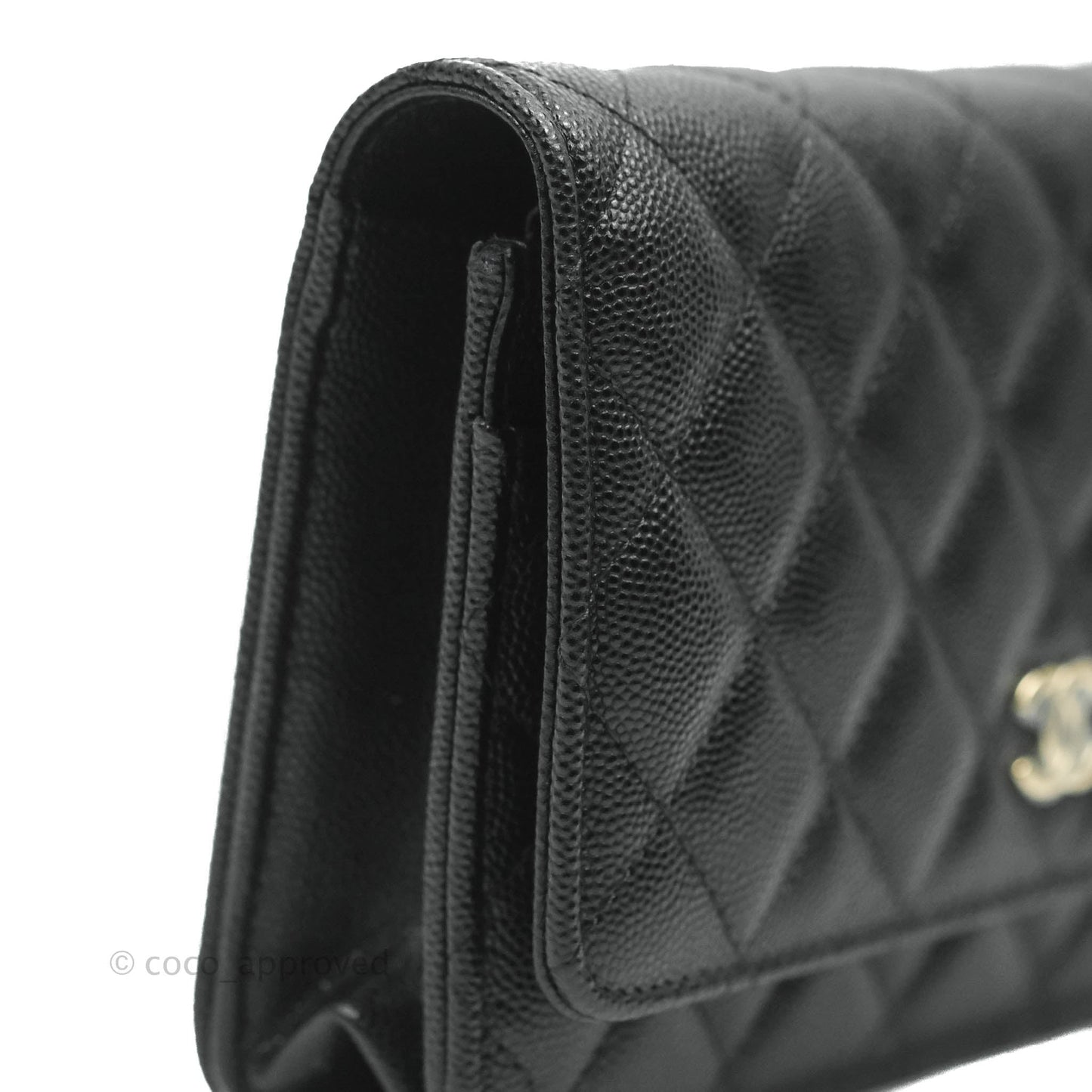 Chanel Quilted WOC Black Caviar Gold Hardware With Charms
